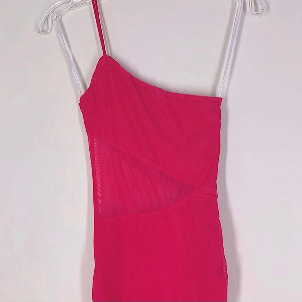 superdown Jerica Mesh Mini Dress in Hot Pink Size S - Picture 4 of 6
